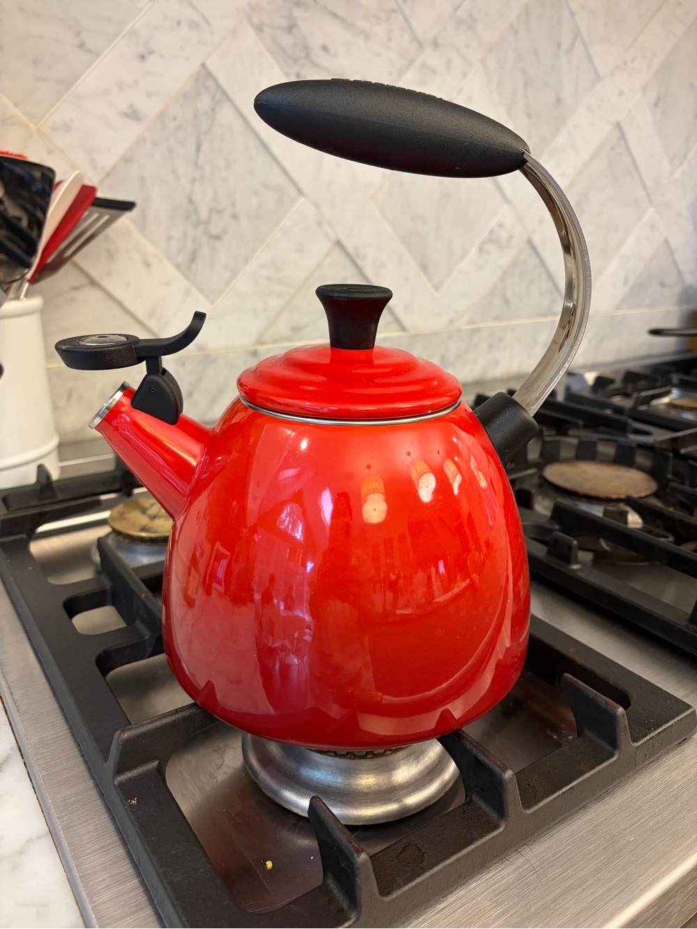 Le Creuset 1.6 Qt Red Whistling Tea Kettle
